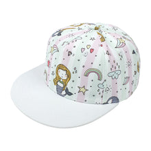 Load image into Gallery viewer, Children's Cartoon Print Baseball Cap Fashion Hip Hop Flat Brim Adjustable Duck Cap Outdoor Breathable Shade Sunscreen Hat Age 1-8 Years Old
