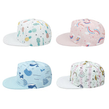 Load image into Gallery viewer, Children's Cartoon Print Baseball Cap Fashion Hip Hop Flat Brim Adjustable Duck Cap Outdoor Breathable Shade Sunscreen Hat Age 1-8 Years Old
