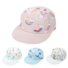 Load image into Gallery viewer, Children's Cartoon Print Baseball Cap Fashion Hip Hop Flat Brim Adjustable Duck Cap Outdoor Breathable Shade Sunscreen Hat Age 1-8 Years Old
