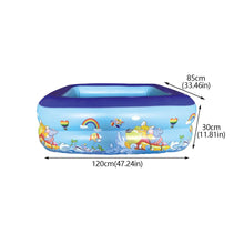 Load image into Gallery viewer, PVC Printed Children's Inflatable Swimming Pool Bubble Bottom Household Outdoor Thickened Rectangular Bath Pool Ocean Ball Pool 1.2M/1.3M
