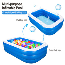 Load image into Gallery viewer, PVC Children's Inflatable Swimming Pool Household Outdoor Thickened Blue And White Rectangular Bath Pool Three Layers Raised 1.5M
