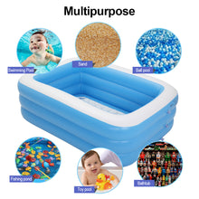 Load image into Gallery viewer, PVC Children's Inflatable Swimming Pool Household Outdoor Thickened Blue And White Rectangular Bath Pool Three Layers Raised 1.5M

