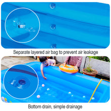 Load image into Gallery viewer, PVC Children's Inflatable Swimming Pool Household Outdoor Thickened Blue And White Rectangular Bath Pool Three Layers Raised 1.5M
