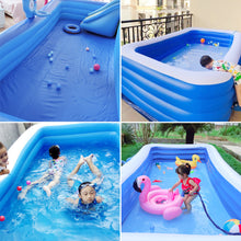 Load image into Gallery viewer, PVC Children's Inflatable Swimming Pool Household Outdoor Thickened Blue And White Rectangular Bath Pool Three Layers Raised 1.5M
