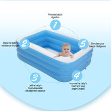 Load image into Gallery viewer, PVC Children's Inflatable Swimming Pool Household Outdoor Thickened Blue And White Rectangular Bath Pool Three Layers Raised 1.5M
