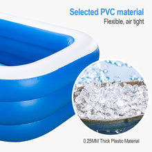 Load image into Gallery viewer, PVC Children's Inflatable Swimming Pool Household Outdoor Thickened Blue And White Rectangular Bath Pool Three Layers Raised 1.5M
