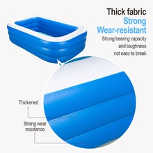 Load image into Gallery viewer, PVC Children's Inflatable Swimming Pool Household Outdoor Thickened Blue And White Rectangular Bath Pool Three Layers Raised 1.5M
