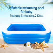 Load image into Gallery viewer, PVC Children's Inflatable Swimming Pool Household Outdoor Thickened Blue And White Rectangular Bath Pool Three Layers Raised 1.5M
