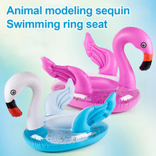 Load image into Gallery viewer, Cartoon Animal Styling Sequin Bottom Ring Swimming Ring Children's Underarm Life Buoy Water Inflatable Toy Floating Seat Boat Swimming Equipment
