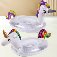 Load image into Gallery viewer, Cartoon Animal Styling Sequin Bottom Ring Swimming Ring Children's Underarm Life Buoy Water Inflatable Toy Floating Seat Boat Swimming Equipment
