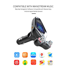 Load image into Gallery viewer, Bluetooth 5.0 FM Transmitter QC3.0 Fast Charger TF Flash Card U Disk Car Mp3 Player Music folder switch AUX In Output
