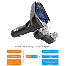 Load image into Gallery viewer, Bluetooth 5.0 FM Transmitter QC3.0 Fast Charger TF Flash Card U Disk Car Mp3 Player Music folder switch AUX In Output
