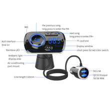 Load image into Gallery viewer, Car FM Transmitter Handsfree Wireless Bluetooth 5.0 Car Kit MP3 Music Player USB Fast Charger QC3.0 Car Accessories FM Modulator
