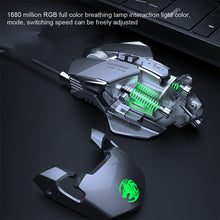 Load image into Gallery viewer, Mechanical Gaming Mouse 8-Key Macro Definition Color Backlit Wired Mouse 6400DPI, Suitable For Notebook Computers
