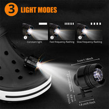 Load image into Gallery viewer, 1PC Shoe Headlights for Crocs Waterproof Glowing LED Light Shoes Decoration Accessories for Running Walking Camping Gift
