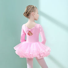 Load image into Gallery viewer, Girls' Cotton Dance Dress Bow Backless Ballet Pompadour Skirt Integrated Open Training Dress Dance Clothes
