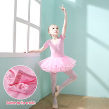 Load image into Gallery viewer, Girls' Cotton Dance Dress Bow Backless Ballet Pompadour Skirt Integrated Open Training Dress Dance Clothes
