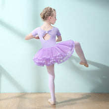 Load image into Gallery viewer, Girls' Cotton Dance Dress Bow Backless Ballet Pompadour Skirt Integrated Open Training Dress Dance Clothes
