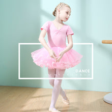 Load image into Gallery viewer, Girls' Cotton Dance Dress Bow Backless Ballet Pompadour Skirt Integrated Open Training Dress Dance Clothes
