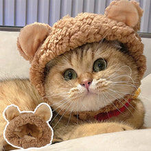 Load image into Gallery viewer, Cute Pet Bear Hat Dogs Kitten Winter Cap Pet Halloween Hat Funny Costume Decor Accessories Fancy Hair Cap Pet Supplies
