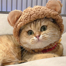 Load image into Gallery viewer, Cute Pet Bear Hat Dogs Kitten Winter Cap Pet Halloween Hat Funny Costume Decor Accessories Fancy Hair Cap Pet Supplies
