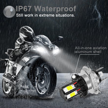 Load image into Gallery viewer, BA20D/H6/H4 Motorcycle LED Bulbs Hi Lo beam Headlight Moto LED Motorbike Headlight Lamp DC 12V
