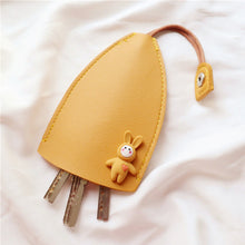 Load image into Gallery viewer, PU Leather Creative Key Sleeve Cartoon Animal Car Key Case Holder Pull Out Pouch Keychain Organizer
