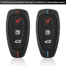 Load image into Gallery viewer, Silica Gel 3 Button Key Cover Case Key Protection For Ford Transit Custom Mondeo Fiesta Kuga ST Line MK3 Focus 3 Station Wagon Ecosport
