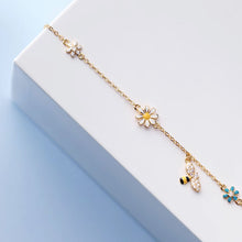 Load image into Gallery viewer, Fashion Sweet and Colorful Flower Bracelet with Diamond Inlay Cute Daisy Little Bee Bracelet Women Jewelry
