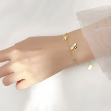 Load image into Gallery viewer, Fashion Sweet and Colorful Flower Bracelet with Diamond Inlay Cute Daisy Little Bee Bracelet Women Jewelry
