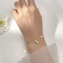 Load image into Gallery viewer, Fashion Sweet and Colorful Flower Bracelet with Diamond Inlay Cute Daisy Little Bee Bracelet Women Jewelry
