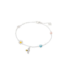 Load image into Gallery viewer, Fashion Sweet and Colorful Flower Bracelet with Diamond Inlay Cute Daisy Little Bee Bracelet Women Jewelry
