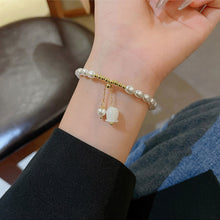 Load image into Gallery viewer, Baroque Pearl Bracelet Women's Lily of The Valley Fashion Tulip Flower Pendant Bracelet Women Jewelry
