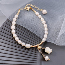 Load image into Gallery viewer, Baroque Pearl Bracelet Women's Lily of The Valley Fashion Tulip Flower Pendant Bracelet Women Jewelry
