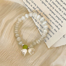 Load image into Gallery viewer, Cat's Eye Stone Bracelet Tulip Flower Pendant Bracelet Women Bracelet Jewelry Elegant Hand Accessories
