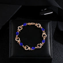 Load image into Gallery viewer, Heart Shaped Crystal Bracelet Female Blue Red Zircon Rhinestone Bracelet Women Jewelry Accessories
