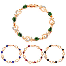 Load image into Gallery viewer, Heart Shaped Crystal Bracelet Female Blue Red Zircon Rhinestone Bracelet Women Jewelry Accessories
