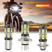 Load image into Gallery viewer, BA20D/H4/P15D LED Motorcycle Headlight Bulbs 8000LM Hi Lo Lamp Motorbike Headlight DRL Bright 3030 Chips 75smd
