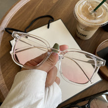 Load image into Gallery viewer, Fashion Women Decorative Sunglasses Round for Ladies Eyeglasses Black Frame Fake Powder Blusher Plain Glasses No Need Makeup
