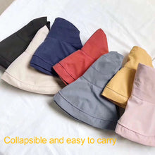 Load image into Gallery viewer, Foldable Wide-Brimmed Fisherman's Hat sun Block Cap UV Black Glue Hat Sun Block Face Beach Straw Hat
