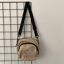 Load image into Gallery viewer, Simple Canvas Women Messenger Bags Fashion Girls Cartoons Small Square Shoulder Crossbody Bag Retro Female Daily Phone Purse
