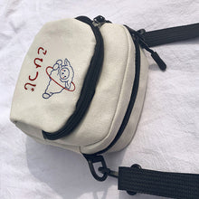 Load image into Gallery viewer, Simple Canvas Women Messenger Bags Fashion Girls Cartoons Small Square Shoulder Crossbody Bag Retro Female Daily Phone Purse

