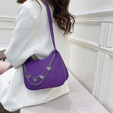 Load image into Gallery viewer, Women Fashion Shoulder Bag Retro Butterfly Chain Shoulder Underarm Bag Women Pure Color Handbags
