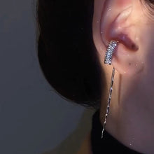 Load image into Gallery viewer, 1Pc Sparkling Shiny Rhinestone Chain Fake Cartilage Piercing Jewelry Crystal Tassel Clip Earring For Women
