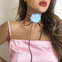 Load image into Gallery viewer, Romantic Gothic Big Rose Flower Clavicle Chain Necklace for Women Ladies Korean Fashion Adjustable Rope Choker Y2K Accessories
