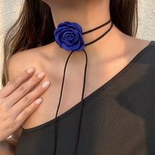 Load image into Gallery viewer, Romantic Gothic Big Rose Flower Clavicle Chain Necklace for Women Ladies Korean Fashion Adjustable Rope Choker Y2K Accessories
