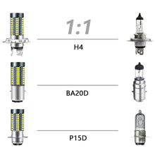 Load image into Gallery viewer, H4/H6/BA20D/P15D 12V-24V 6000K LED Motor Bulb Motorcycle Headlight 126smd Chips Lamp Car Headlight Bulbs Hi Lo Light
