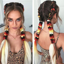 Load image into Gallery viewer, Hair Ties Elastic Jumbo Braid Hair Wig Hair Bands for Girls Pigtails Long Wig Hair Rope Bows Hair Accessories
