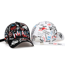 Load image into Gallery viewer, Black And White Lettering Fashion Hipster Cap Hip Hop Street Fashion Baseball Cap Breathable Shade Peaked Sunscreen Hat

