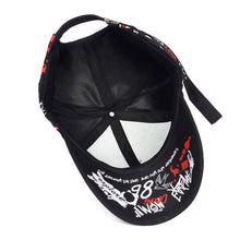 Load image into Gallery viewer, Black And White Lettering Fashion Hipster Cap Hip Hop Street Fashion Baseball Cap Breathable Shade Peaked Sunscreen Hat
